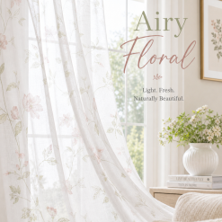 Airy Floral Sheer Drapes