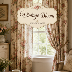 Vintage Bloom Window Drapes