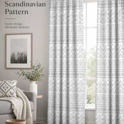 Scandinavian Pattern Curtain Panel
