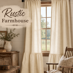 Rustic Farmhouse Cotton Curtain